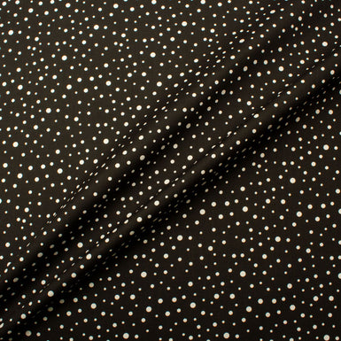 White Spotted Black Cotton Twill