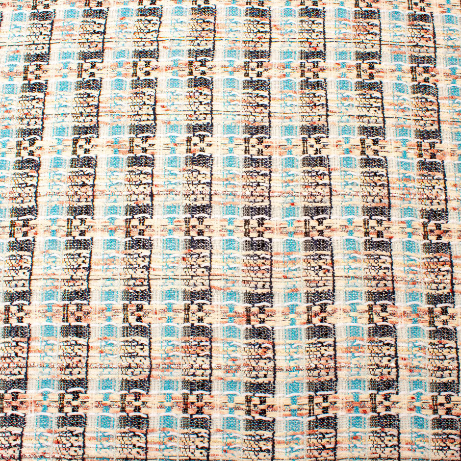 Navy & Sky Blue Metallic Ungaro Bouclé