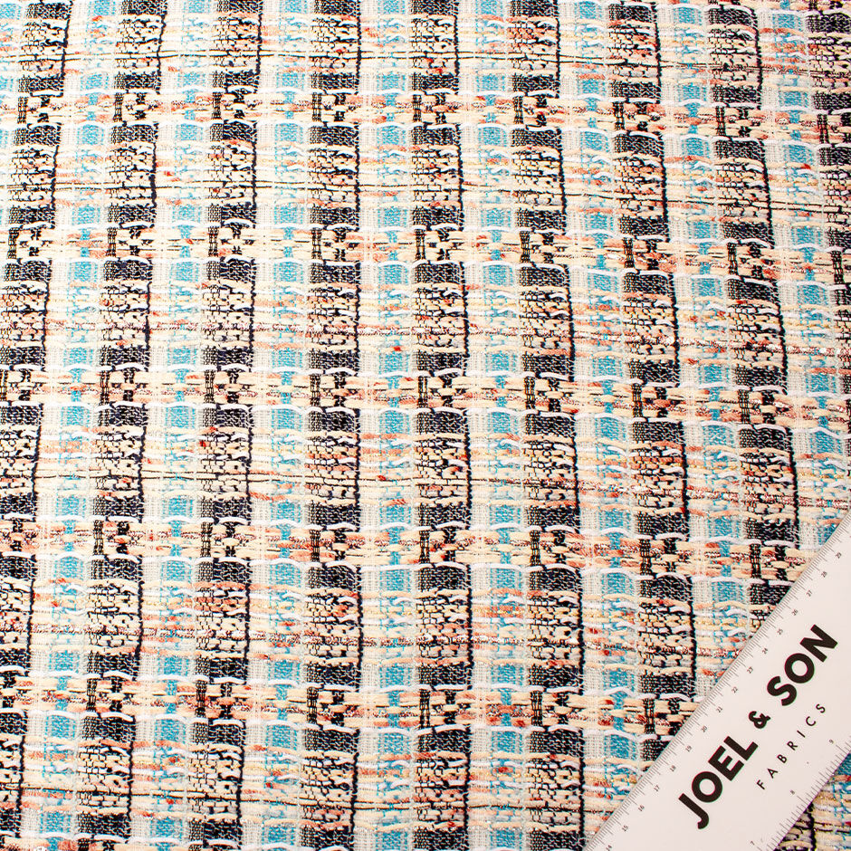 Navy & Sky Blue Metallic Ungaro Bouclé