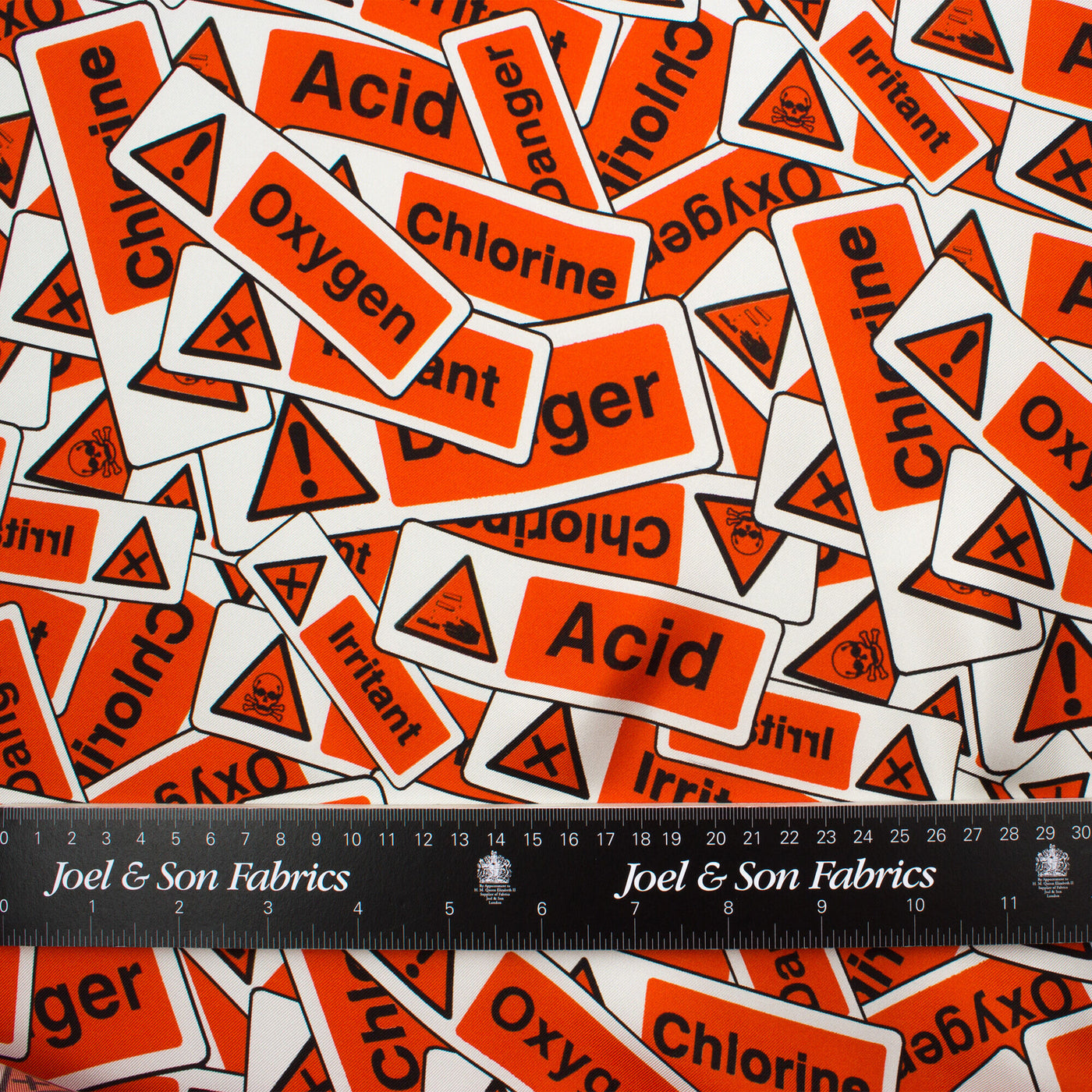 Warning Signs Pure Silk Twill in Red