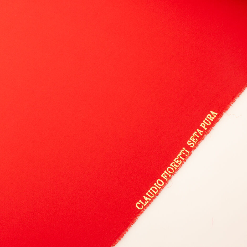 Bright Lipstick Red Pure Silk Moss Crêpe