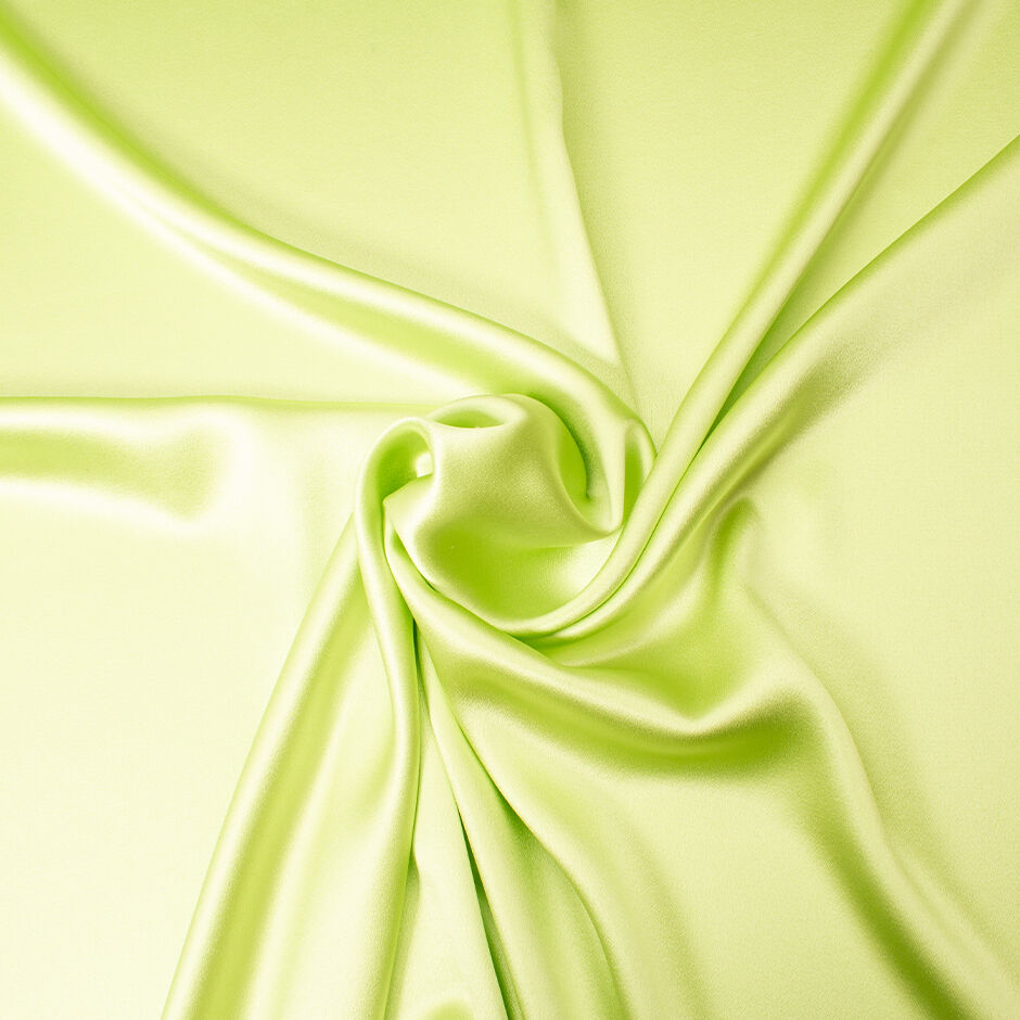 Lime Green Silk Satin Double Crêpe