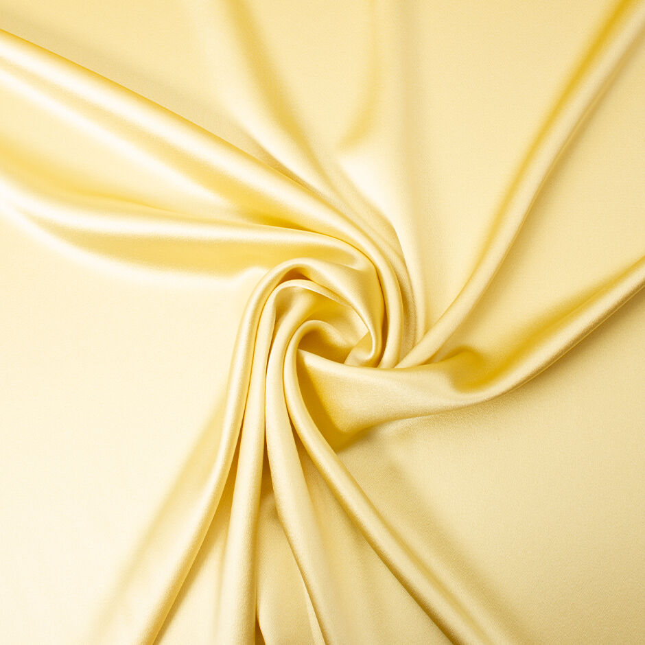 Vanilla Yellow Silk Satin Double Crêpe