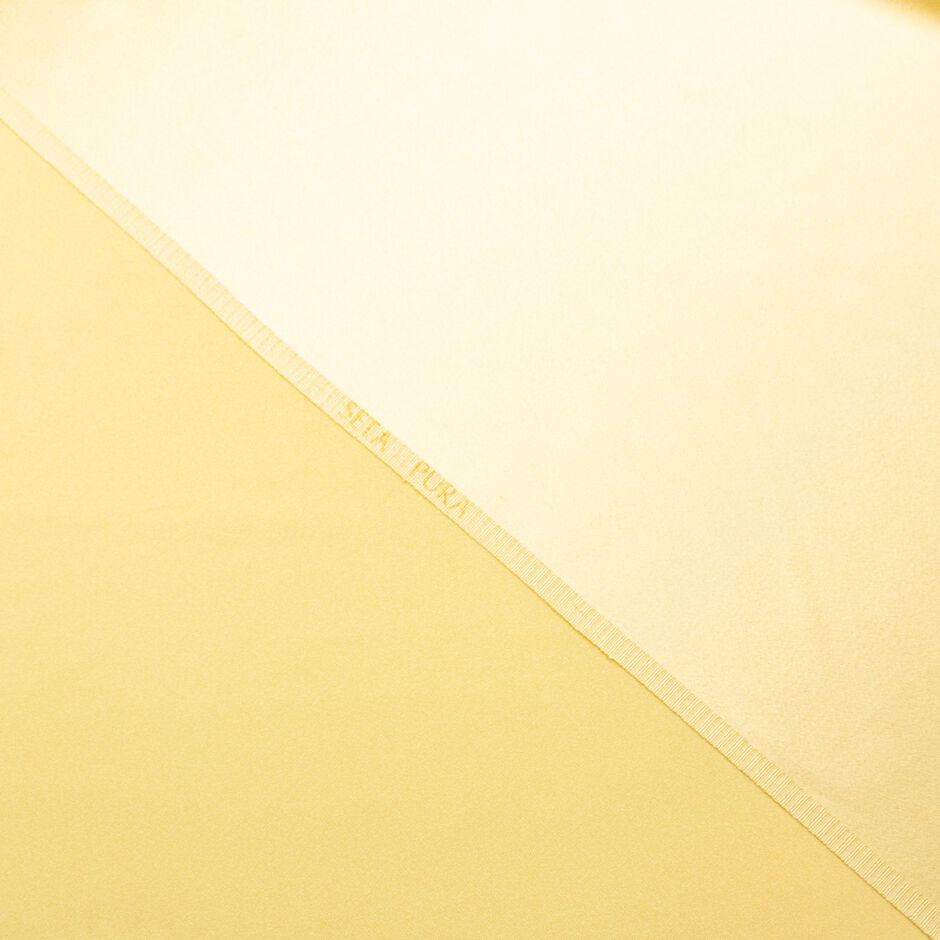 Vanilla Yellow Silk Satin Double Crêpe