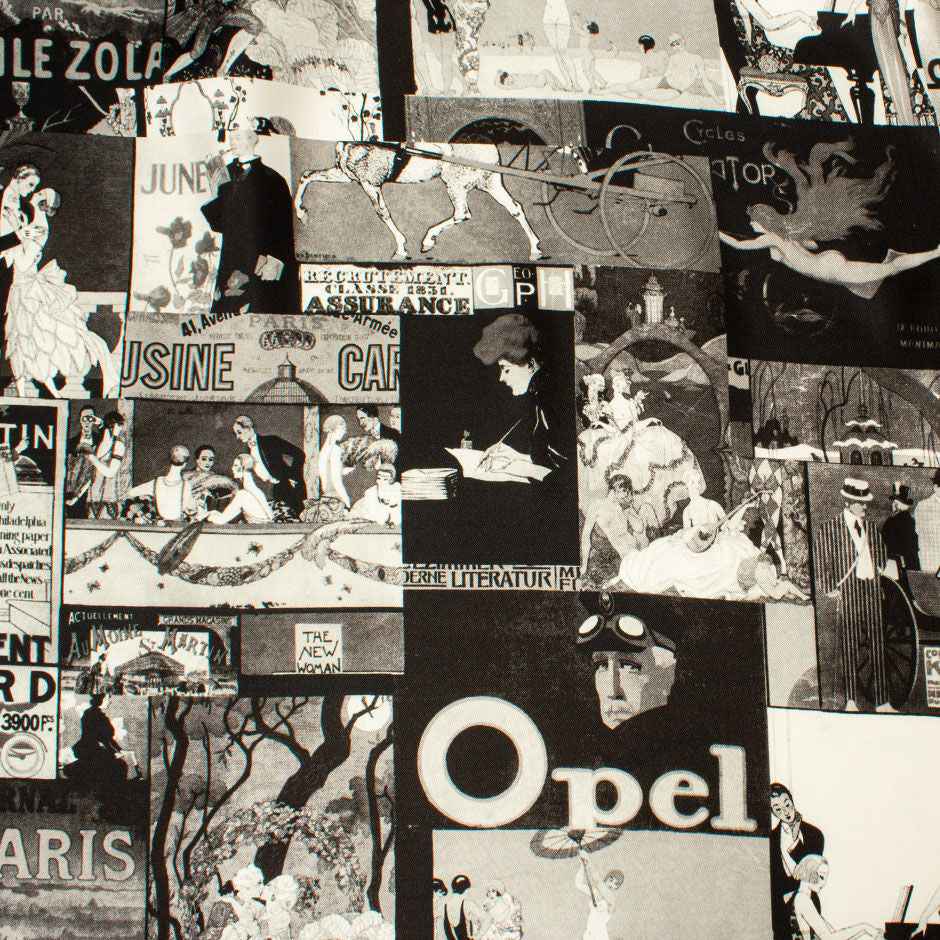 Vintage French Adverts Printed Silk Twill (A 2.30m Piece)