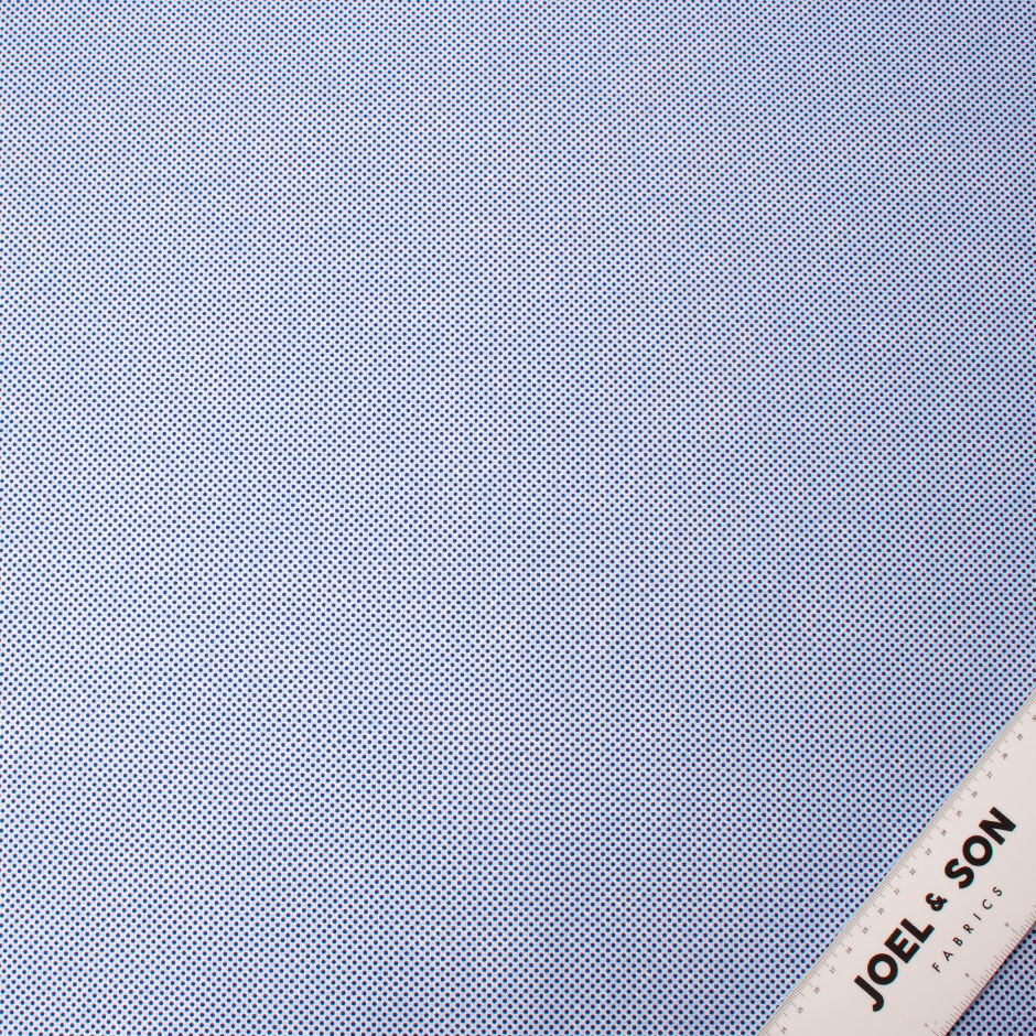 Navy Blue Spotted Pure Cotton Poplin Shirting