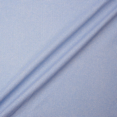 Navy Blue Spotted Pure Cotton Poplin Shirting