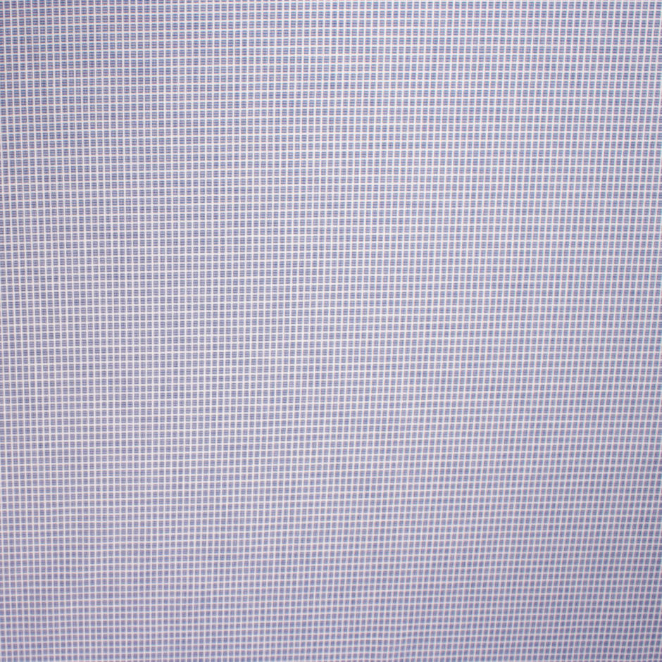 Mid Blue on White Fine Pure Cotton Shirting