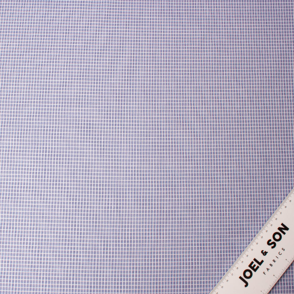 Mid Blue on White Fine Pure Cotton Shirting