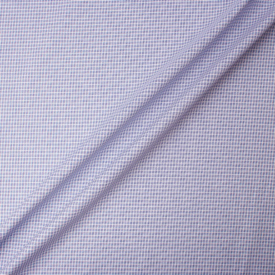 Mid Blue on White Fine Pure Cotton Shirting