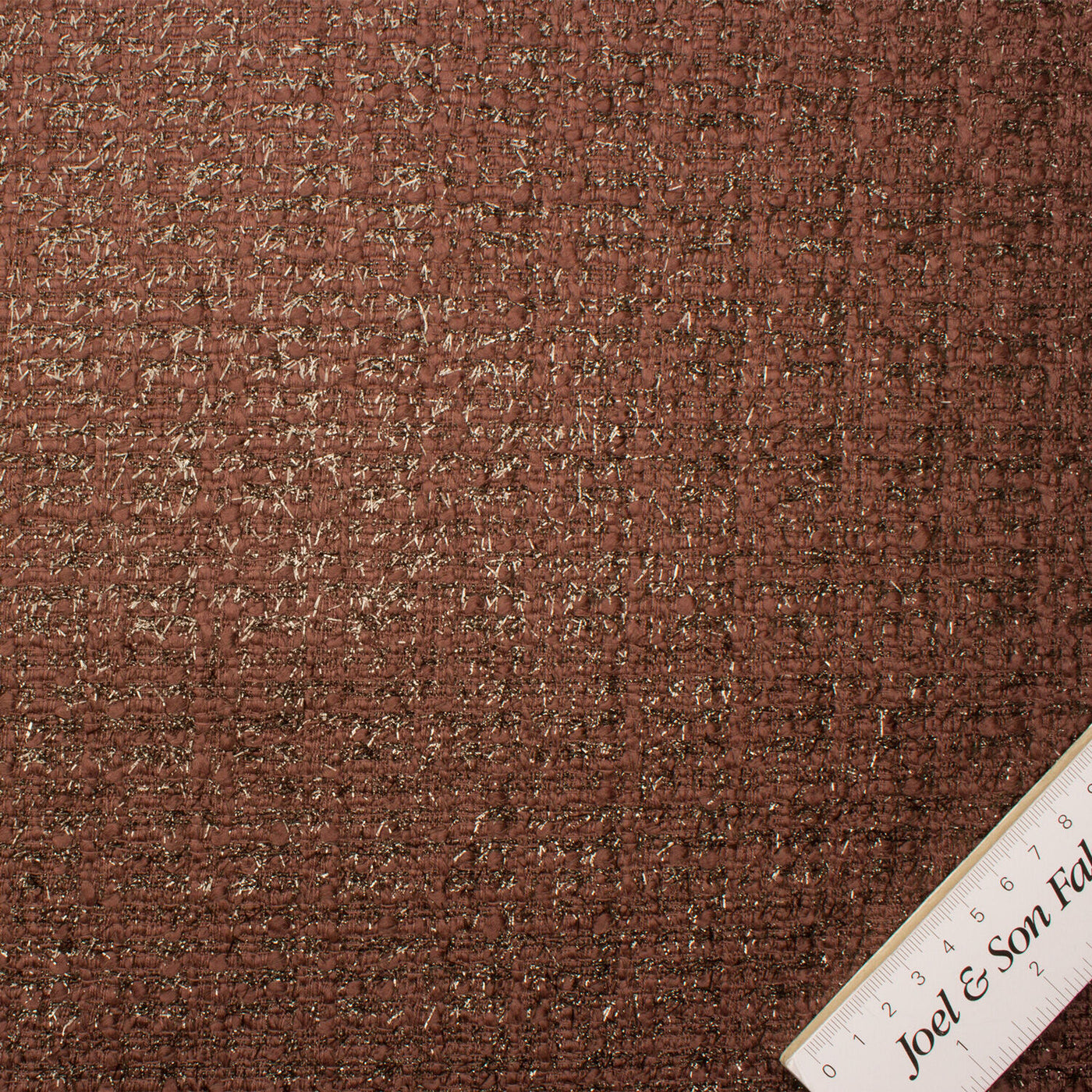 Chocolate Brown Lurex Wool Bouclé