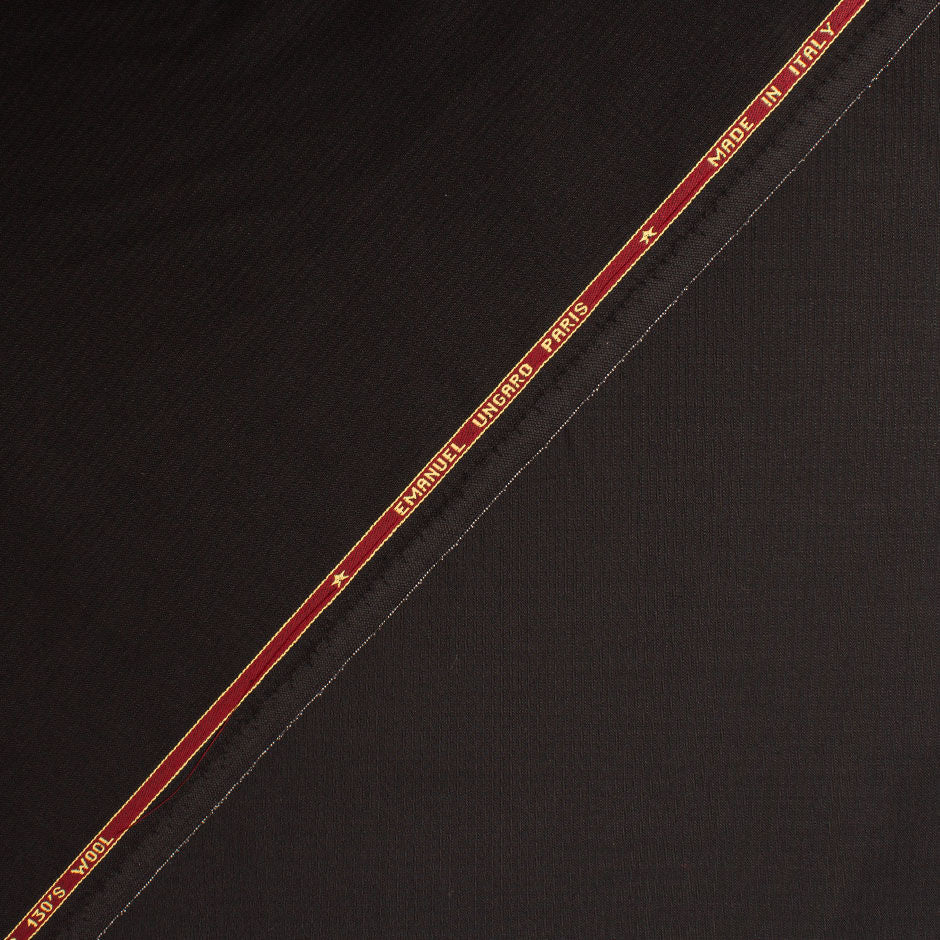 Black Striped Jacquard Pure Wool Suiting