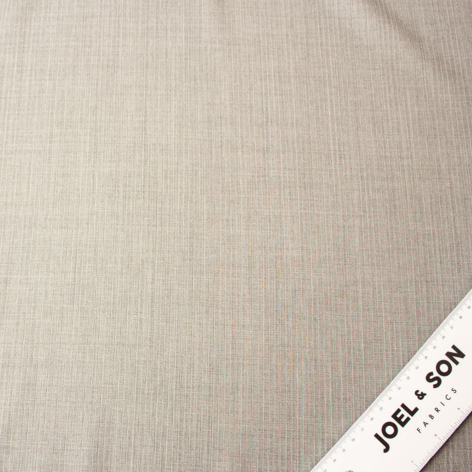 Light Grey Striped Super 130s Pure Wool Suiting