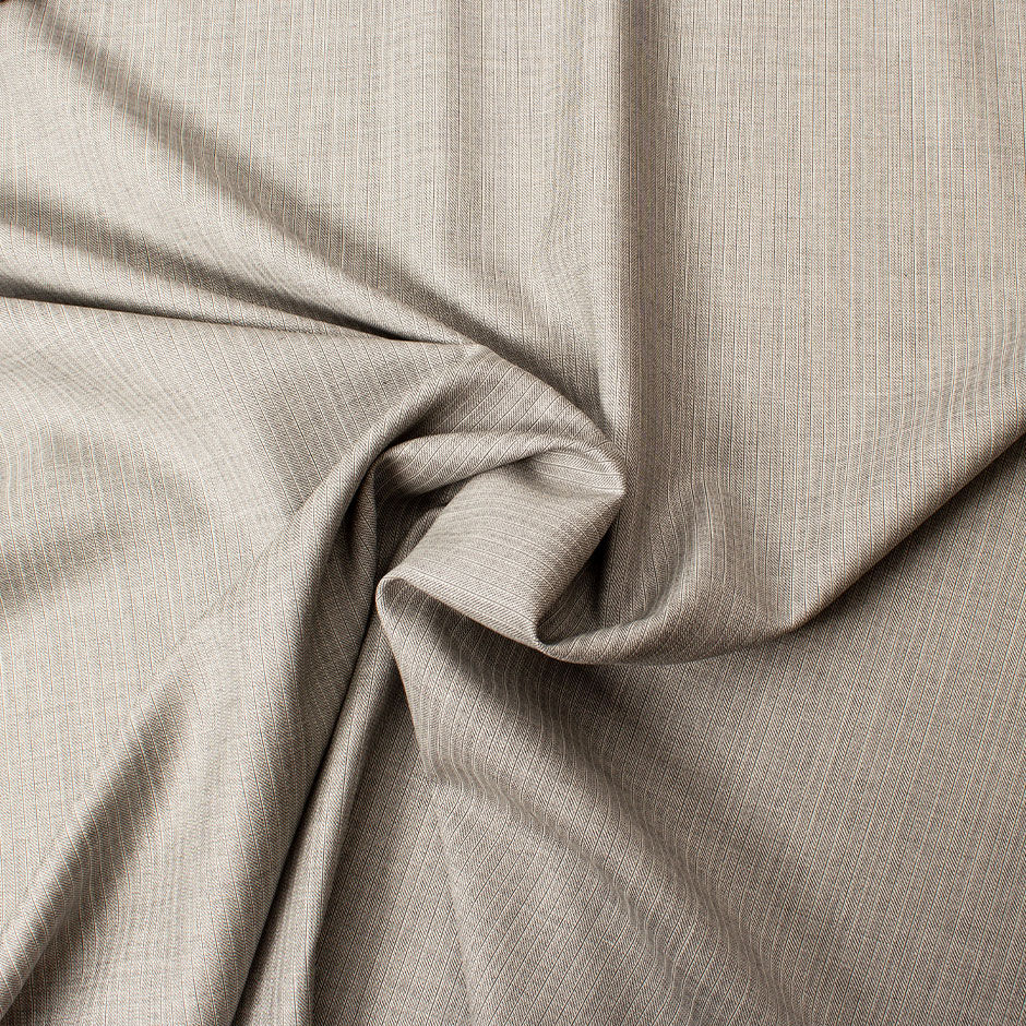 Light Grey Striped Super 130s Pure Wool Suiting