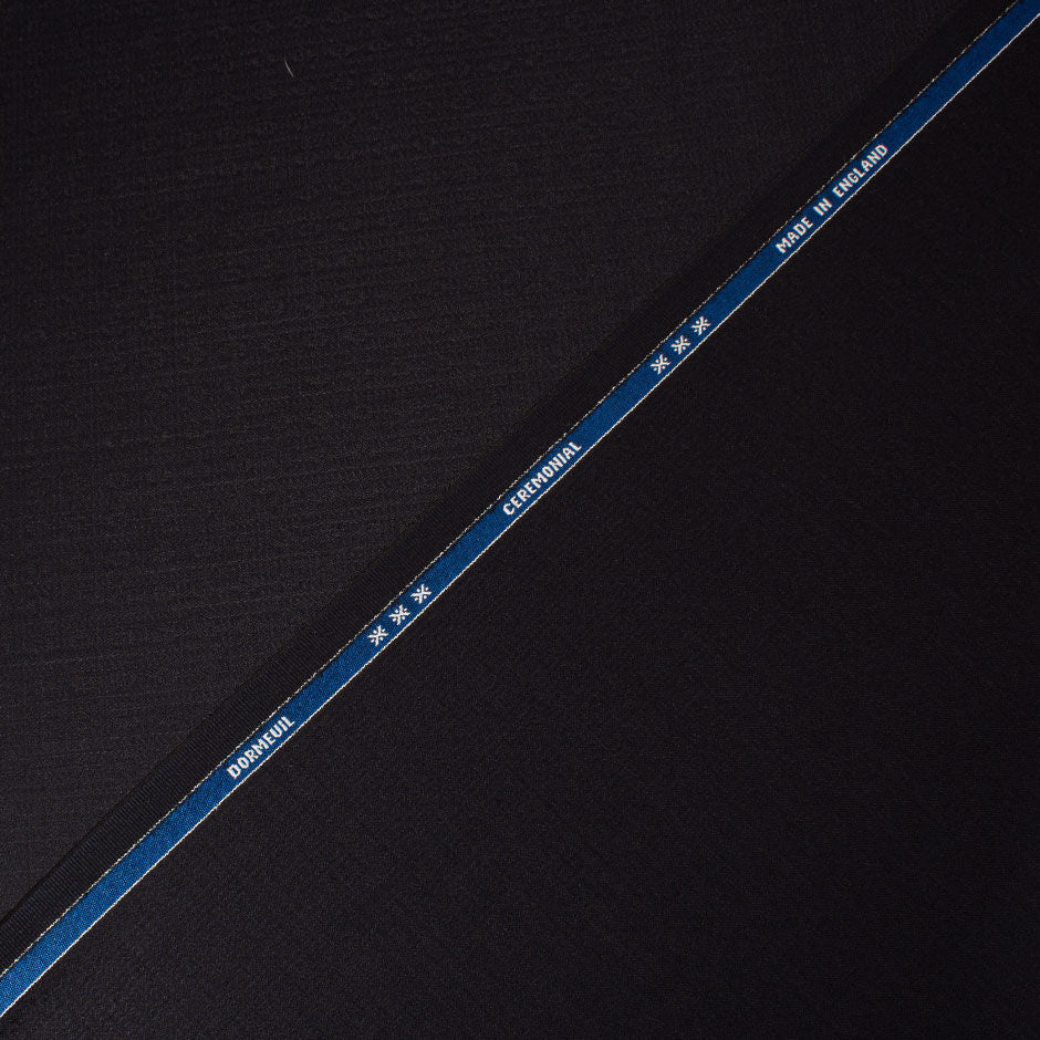 Black Pure Wool Jacquard Suiting