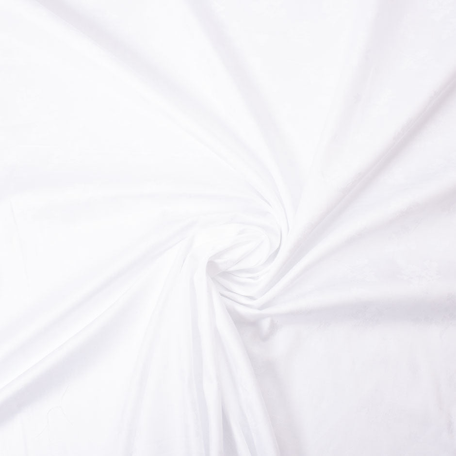 White Floral Branch Cotton Jacquard Shirting