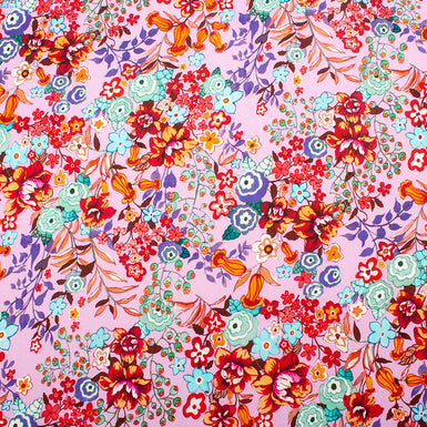 Multi Floral Printed Dusty Pink Cotton (A 2.60m Piece)