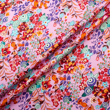 Multi Floral Printed Dusty Pink Cotton (A 2.60m Piece)