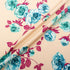 Turquoise & Bordeaux Rose Printed Pale Peach Cotton