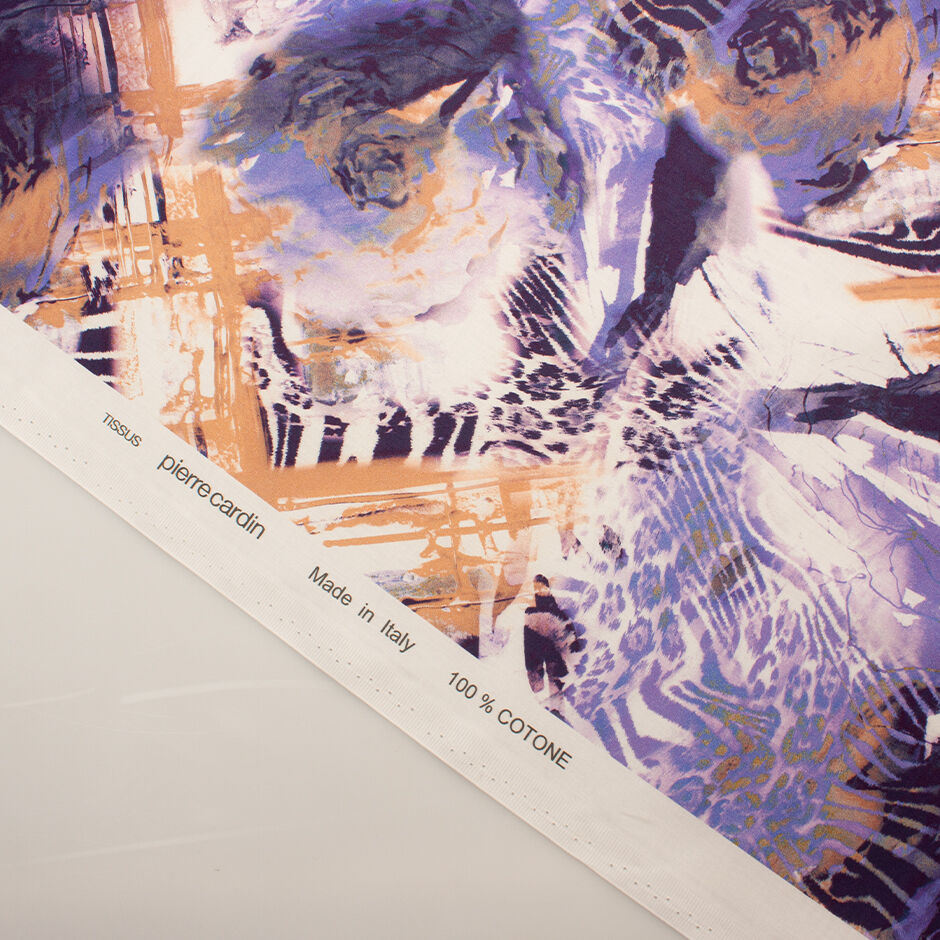 Purple Abstract Floral & Animal Printed Cotton (A 3m Piece)