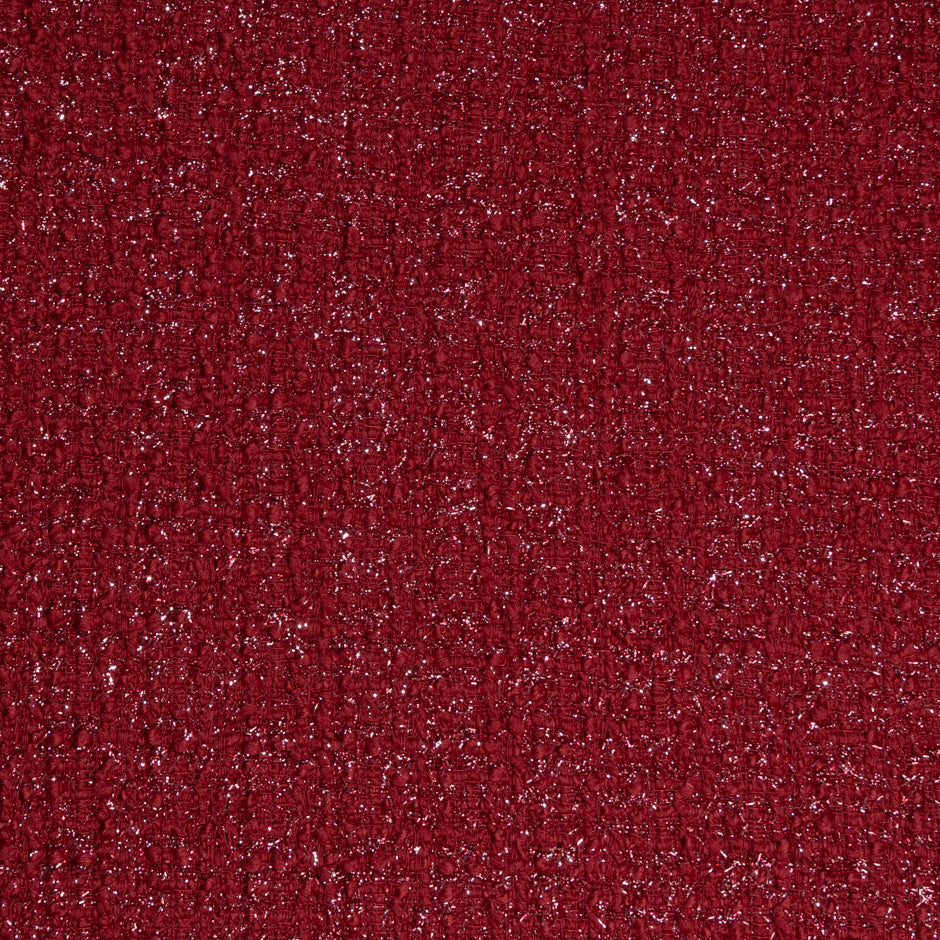 Mulberry Red Lurex Wool Bouclé