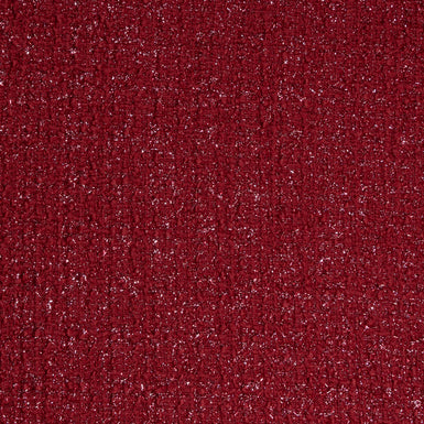 Mulberry Red Lurex Wool Bouclé