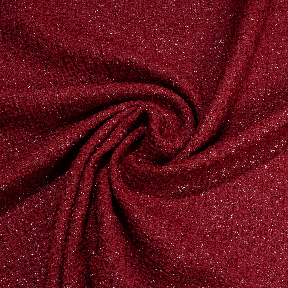 Mulberry Red Lurex Wool Bouclé