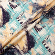 Blue & Peach Abstract Printed Pure Cotton (A 1m Piece)