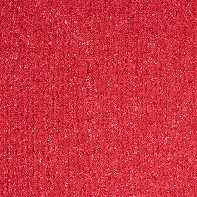 Red Lurex Wool Bouclé