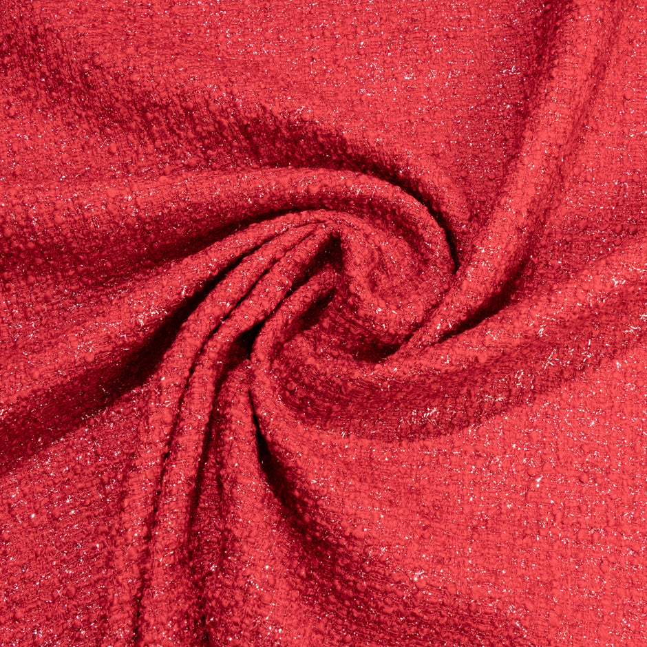Red Lurex Wool Bouclé