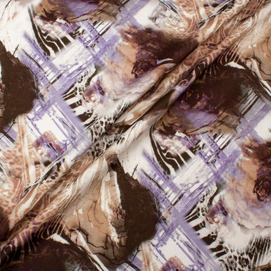 Brown/Beige/Purple Abstract Printed Cotton (A 2.50m Piece)