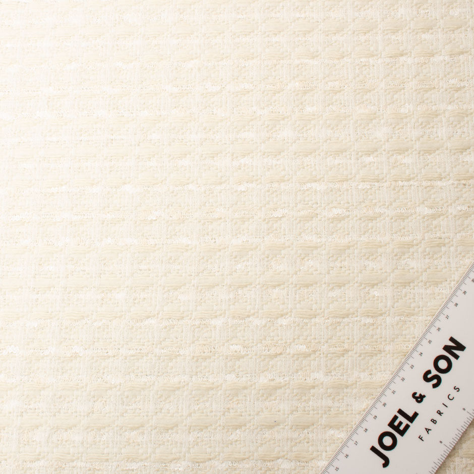 Ivory Velvet Ribbon Bouclé