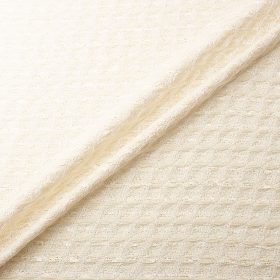 Ivory Velvet Ribbon Bouclé