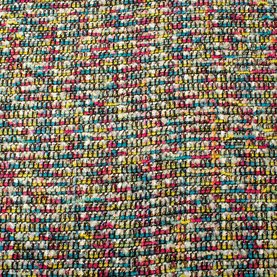Black & Multi-Coloured Wool Blend Bouclé