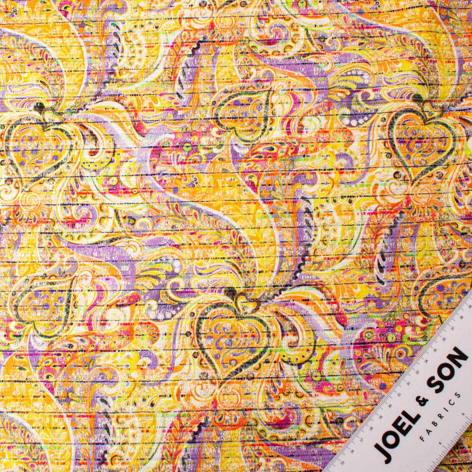 Multi Printed Metallic Cotton Blend Bouclé