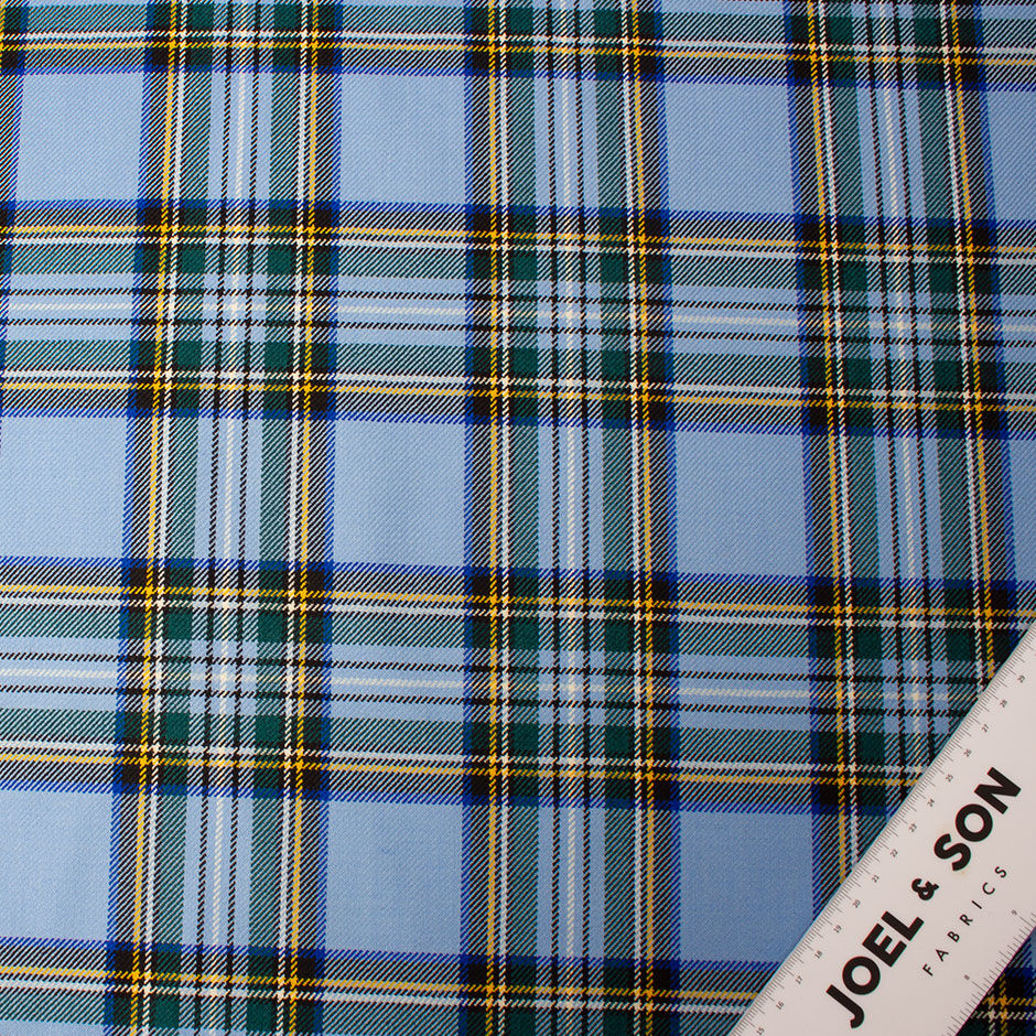 Blue & Yellow Pure Wool Tartan