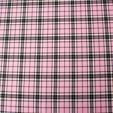Candy Pink Tartan Pure Wool (A 1.75m Piece)