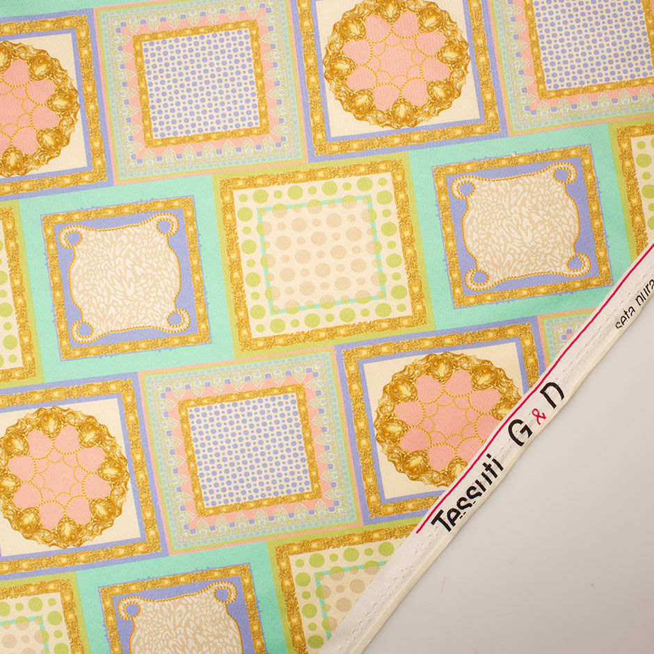 Pastel Multi Printed Cream Pure Silk Shantung