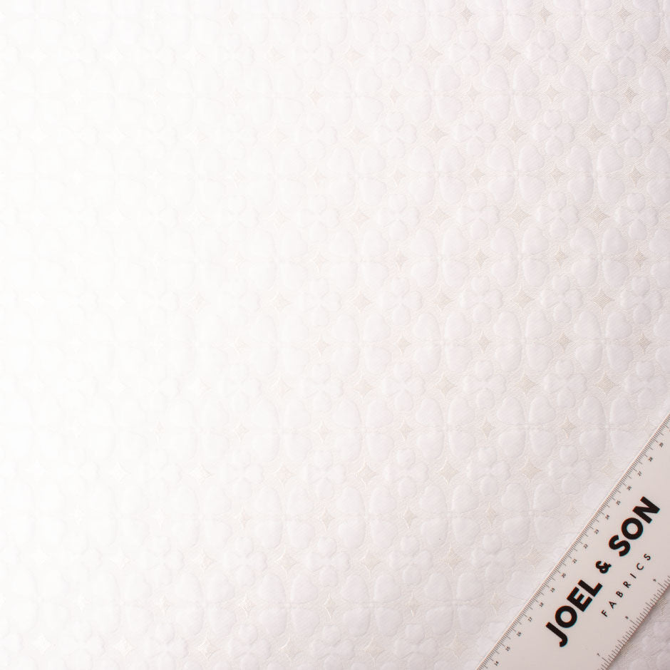 White Clover Metallic Jacquard Cloqué