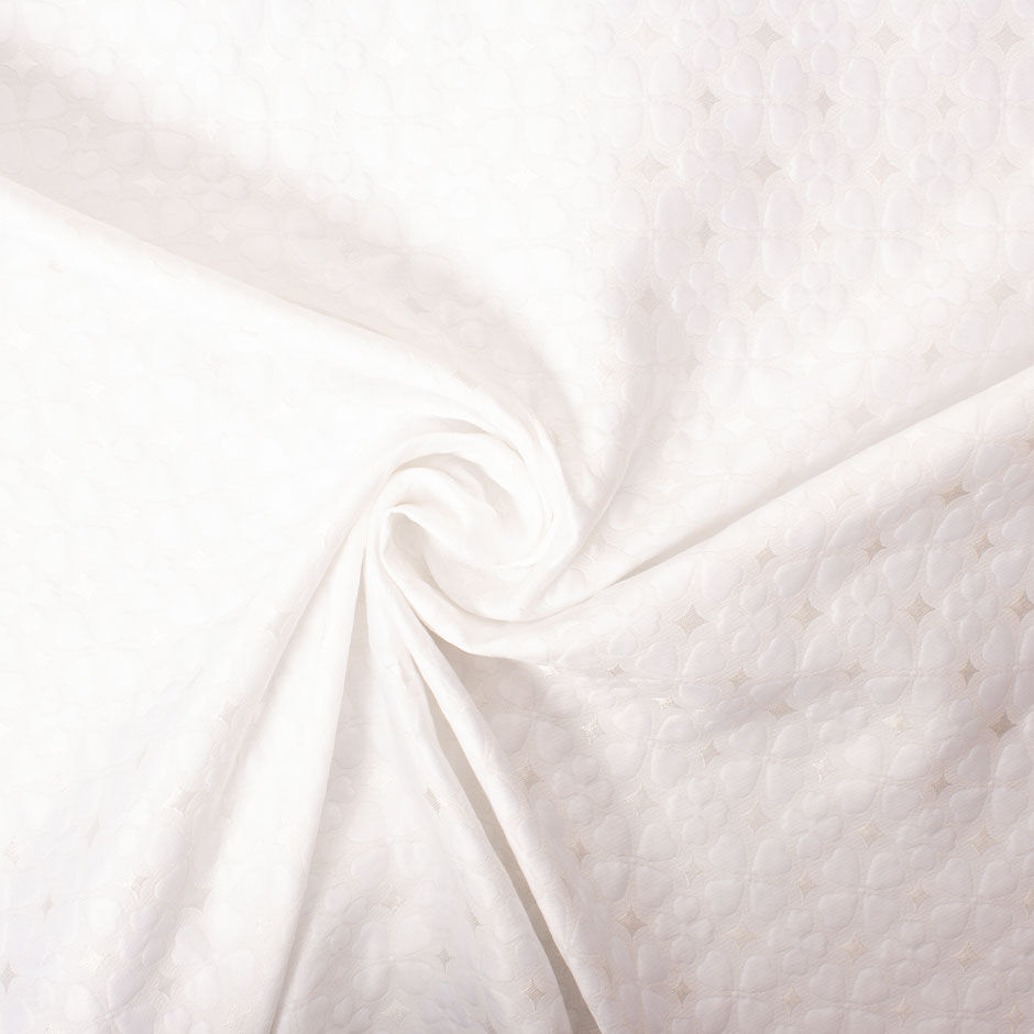 White Clover Metallic Jacquard Cloqué