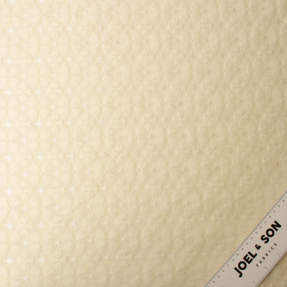 Soft Yellow Clover Jacquard Cloqué