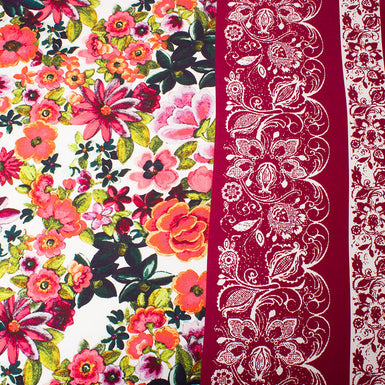 Multi-Coloured Multi Printed Floral Silk Twill
