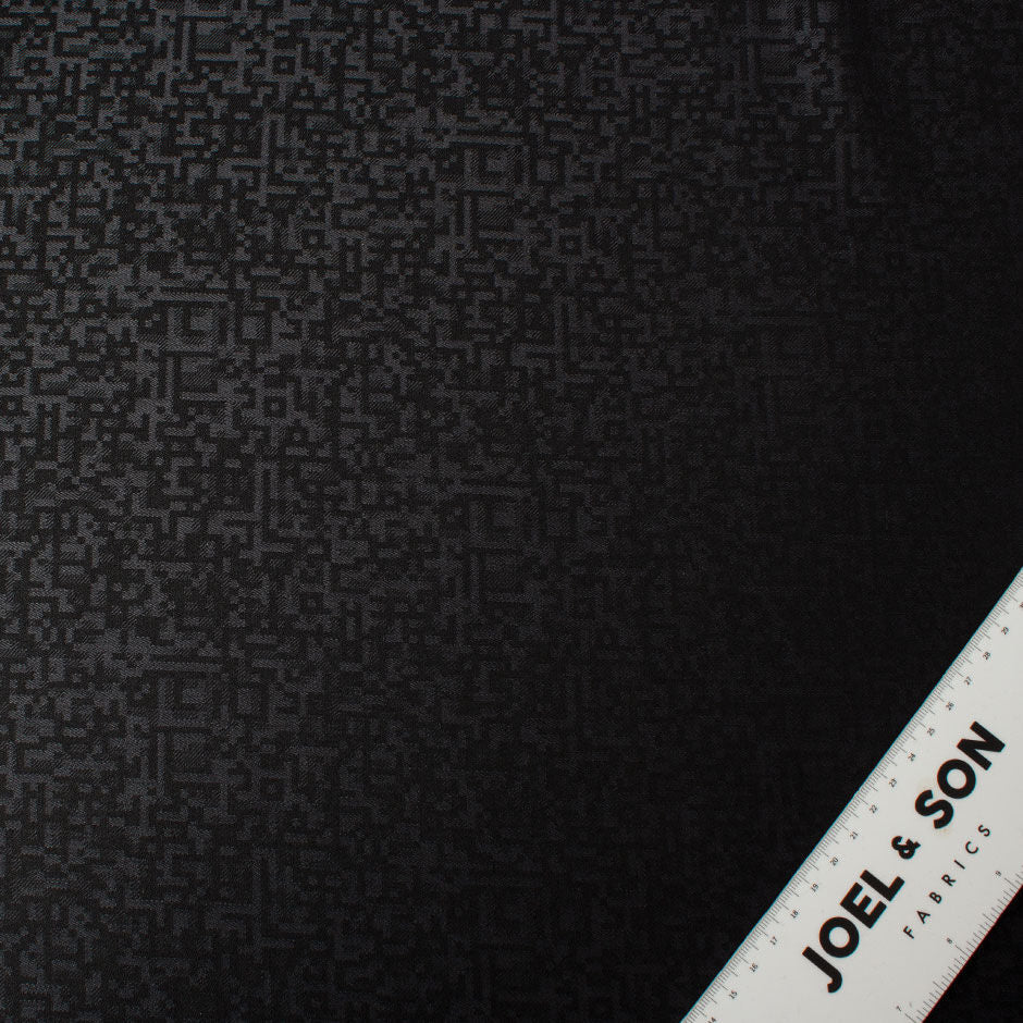 Black Jacquard Wool & Silk Suiting