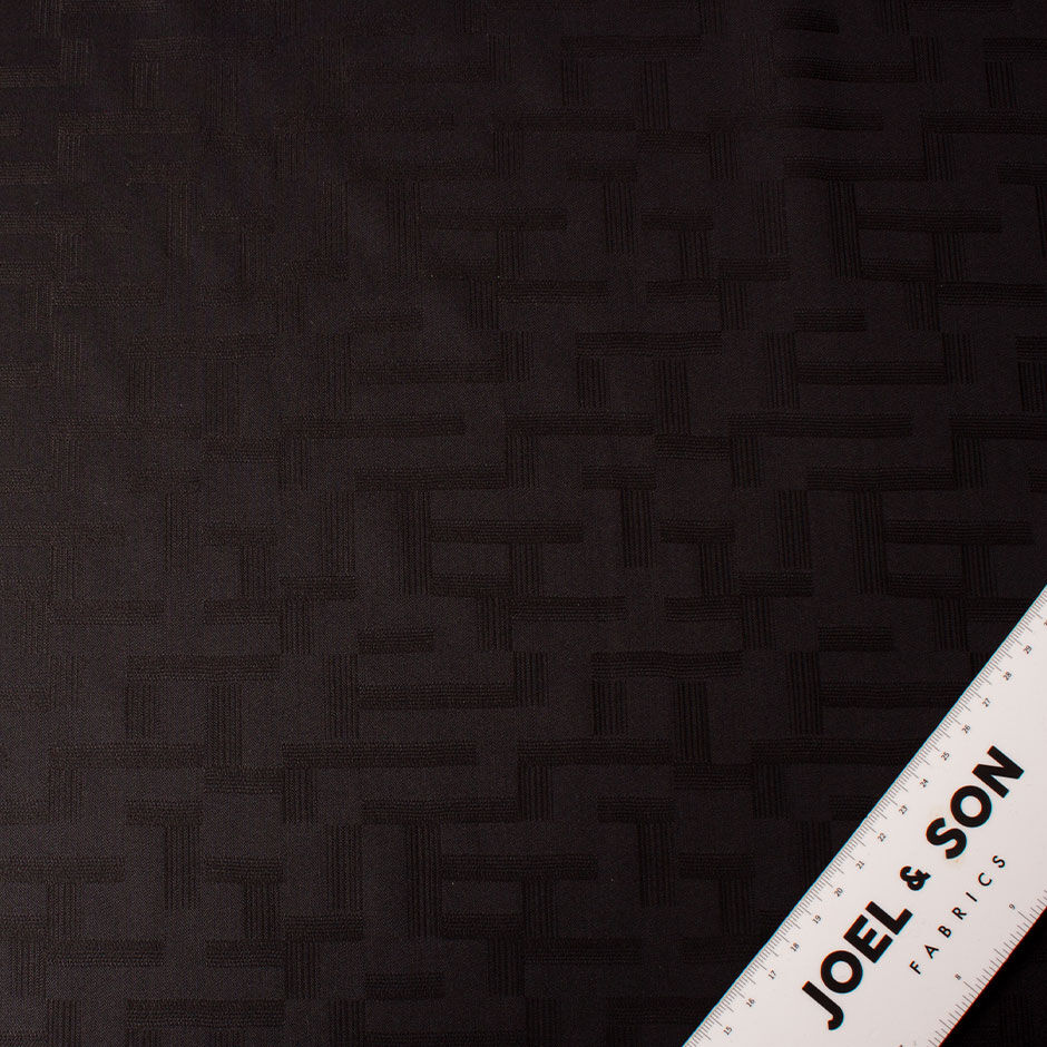 Black Brown Wool & Silk Jacquard Suiting