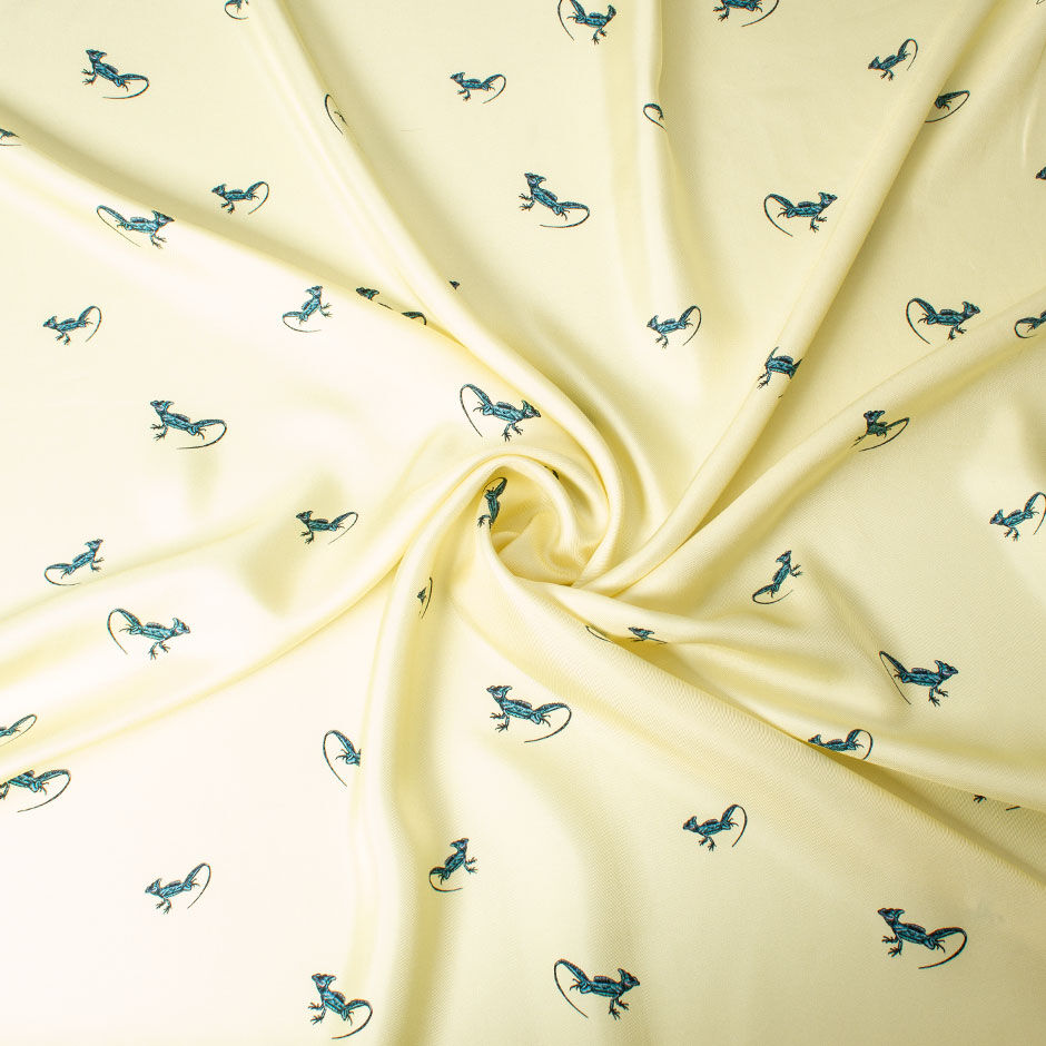 Salamander Printed Sorbet Yellow Pure Silk Twill