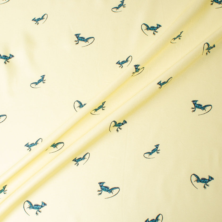 Salamander Printed Sorbet Yellow Pure Silk Twill