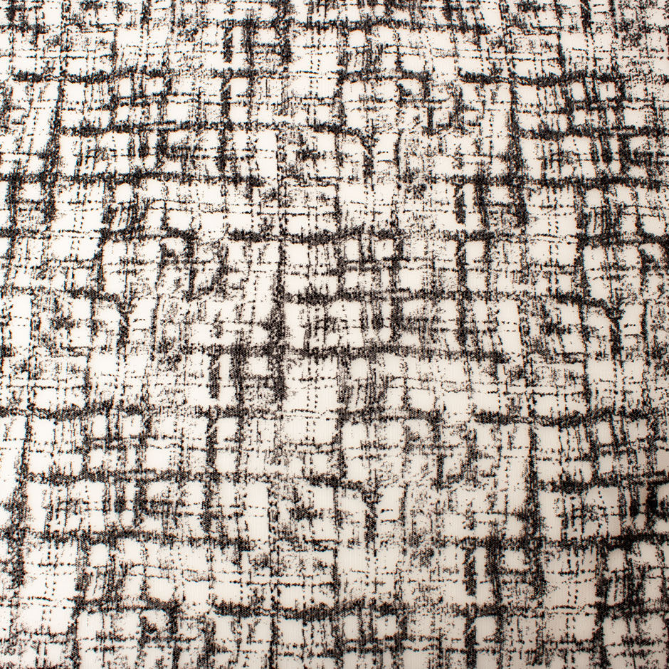 Black Flocked Nude Tulle