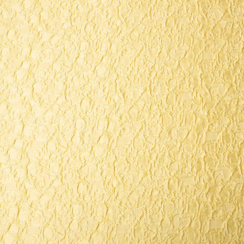 Canary Yellow Abstract Jacquard Cloqué