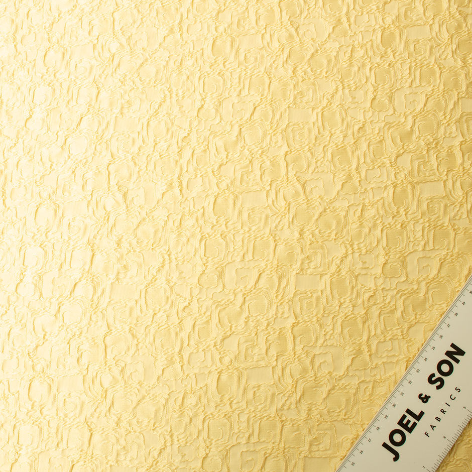 Canary Yellow Abstract Jacquard Cloqué