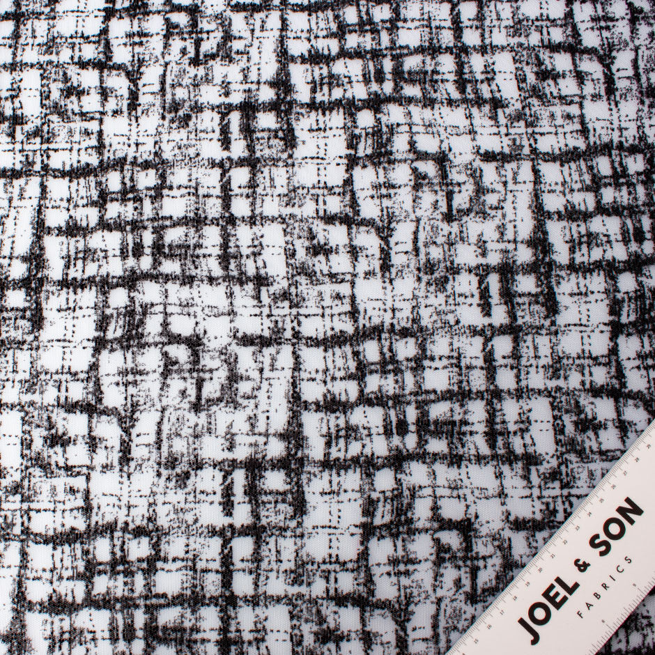 Black Flocked Navy Blue Tulle